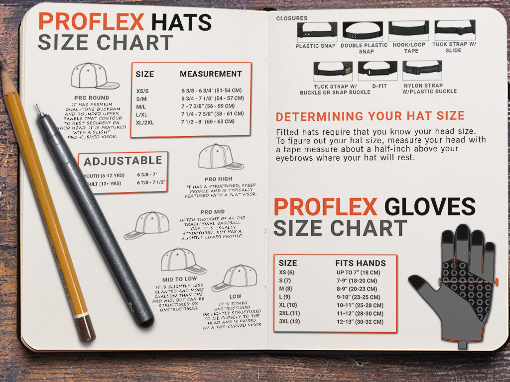 Proflex Hat Size Chart
